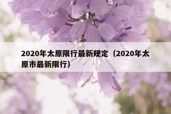 2020年太原限行最新规定（2020年太原市最新限行） 第1张