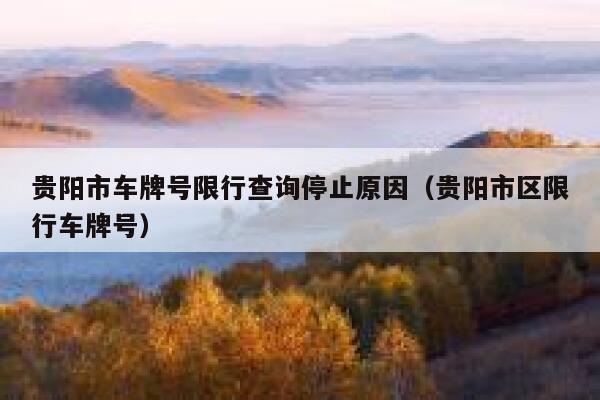 贵阳市车牌号限行查询停止原因（贵阳市区限行车牌号） 第1张