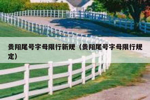 贵阳尾号字母限行新规（贵阳尾号字母限行规定） 第1张