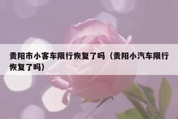 贵阳市小客车限行恢复了吗（贵阳小汽车限行恢复了吗） 第1张