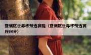 亚洲区世界杯预选赛程（亚洲区世界杯预选赛程积分） 