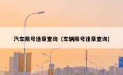 汽车限号违章查询（车辆限号违章查询） 