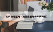 如何查看限号（如何查看限号车牌号码）