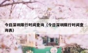 今日深圳限行时间查询（今日深圳限行时间查询表） 