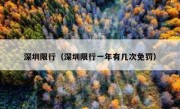 深圳限行（深圳限行一年有几次免罚） 
