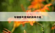 车辆限号查询的简单介绍 