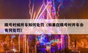 限号时候开车如何处罚（如果在限号时开车会有何处罚） 