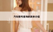 汽车限号查询的简单介绍 