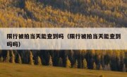 限行被拍当天能查到吗（限行被拍当天能查到吗吗） 