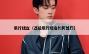 限行规定（违反限行规定如何处罚） 