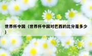 世界杯中国（世界杯中国对巴西的比分是多少） 