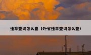 违章查询怎么查（外省违章查询怎么查） 