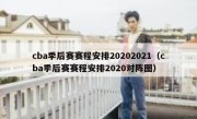 cba季后赛赛程安排20202021（cba季后赛赛程安排2020对阵图） 