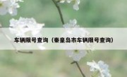 车辆限号查询（秦皇岛市车辆限号查询） 