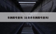 车辆限号查询（北京市车辆限号查询） 