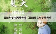 贵阳车子今天限号吗（贵阳现在车子限号吗）