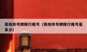 贵阳市号牌限行尾号（贵阳市号牌限行尾号是多少）