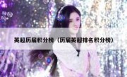 英超历届积分榜（历届英超排名积分榜） 