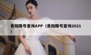 贵阳限号查询APP（贵阳限号查询2021）