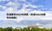天津限号2021时间表（天津2021年限号时间表） 