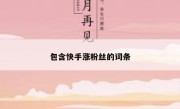 包含快手涨粉丝的词条 