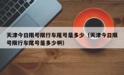 天津今日限号限行车尾号是多少（天津今日限号限行车尾号是多少啊）