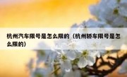 杭州汽车限号是怎么限的（杭州轿车限号是怎么限的） 