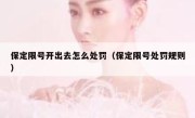 保定限号开出去怎么处罚（保定限号处罚规则） 