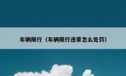 车辆限行（车辆限行违章怎么处罚） 
