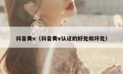 抖音黄v（抖音黄v认证的好处和坏处） 