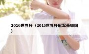 2016世界杯（2016世界杯冠军是哪国） 