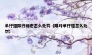 单行道限行标志怎么处罚（限时单行道怎么处罚）