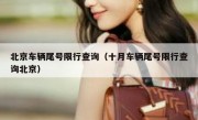 北京车辆尾号限行查询（十月车辆尾号限行查询北京） 