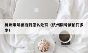 杭州限号被拍到怎么处罚（杭州限号被拍罚多少）