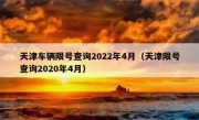 天津车辆限号查询2022年4月（天津限号查询2020年4月） 