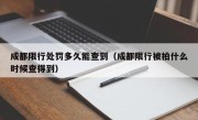 成都限行处罚多久能查到（成都限行被拍什么时候查得到）