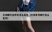 兰州限行日开车怎么处罚（兰州车号限行怎么处罚） 
