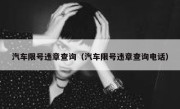 汽车限号违章查询（汽车限号违章查询电话） 