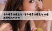 小车违章快速查询（小车违章快速查询 交通违章晚pv0060） 