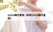 12123限行查询（交管12123限行查询） 