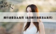 限行违章怎么处罚（北京限行违章怎么处罚） 