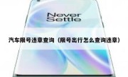 汽车限号违章查询（限号出行怎么查询违章） 