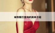 城市限行查询的简单介绍 