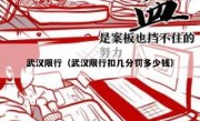 武汉限行（武汉限行扣几分罚多少钱） 