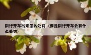 限行开车出来怎么处罚（要是限行开车会有什么处罚） 