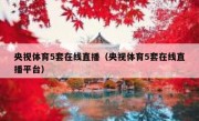 央视体育5套在线直播（央视体育5套在线直播平台） 