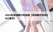 2022年深圳限行时间表（深圳限行时间2022春节） 