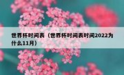 世界杯时间表（世界杯时间表时间2022为什么11月） 