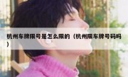 杭州车牌限号是怎么限的（杭州限车牌号码吗） 