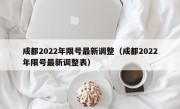 成都2022年限号最新调整（成都2022年限号最新调整表）